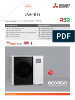 Ecodan PUZ-WM60VAA Monobloc Air Source Heat Pump Product Information Sheet1