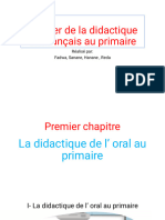 Exposé de La Didactique de L' Oral Avant Final