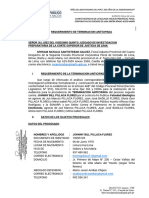 Requerimiento de Terminación Anticipada