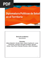 Diplomatura Políticas de Salud en El Territorio