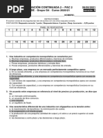 Examen Tipo Test Microeconomía ADE UB