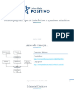 Primeiro Programa, Tipos de Dados Básicos e Operadores Aritméticos