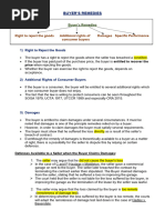 Commercial Law Note - Lesson Eight - Buyer's Remedies