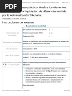 Examen (APEB1-30%) - D.TRIBUTARIO - Caso Práctico Analice Los Elementos Que Influyen en La Liquidación de Diferencias Emitida Por La Administración Tributaria.