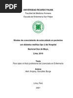 Niveles de Conocimiento de Autocuidado en Pacientes