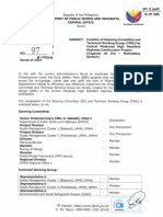 SUBJECT: Creation of Steering Committee and Central Mihdanao High Standard Highway Construction Project (Cagayan de Ore - Malaybalay