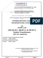 Tender Specs For AuxTrafo 33kV 200kVA & 630 KVA