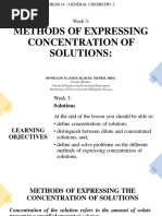 CHEM134 Week 3 Methods of Expressing Concentration of Solutions