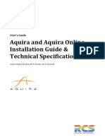 Aquira & Aquira Online Install Guide and Tech Specs - RevV