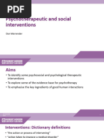 Psychotherapeutic and Social Interventions