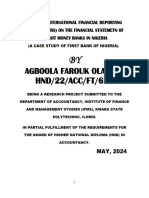 Impact of International Financial Reporting Standard (Ifrs) On The Financial Statemetn of Deposit Money Banks in Nigeria