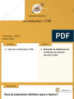 Investimentos: CDB: Educação Financeira