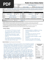 Sample Public Forum Debate Ballot Comments