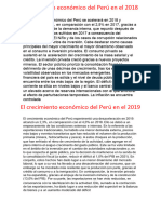 El Crecimiento Económico Del Perú Se Acelerará en 2018 y Ascenderá Al 3