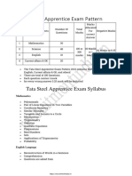 TISCO Apprentice Exam Pattern