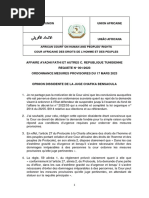 Affaire Ayadhi Fathi Et Autres C. Republique Tunisienne REQUETE #001/2023 Ordonnance Mesures Provisoires Du 17 Mars 2023