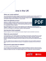 Study UK Medicine Subject Fact Sheet A4 Portrait