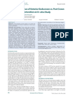 Fracture Resistance of Anterior Endocrown Vs Post Crown Invitro Study Restoration An