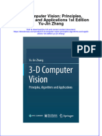 (Download PDF) 3 D Computer Vision Principles Algorithms and Applications 1St Edition Yu Jin Zhang Full Chapter PDF