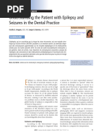 Pratique: Understanding The Patient With Epilepsy and Seizures in The Dental Practice