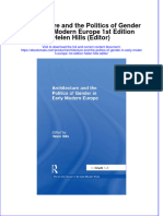 (Download PDF) Architecture and The Politics of Gender in Early Modern Europe 1St Edition Helen Hills Editor Full Chapter PDF