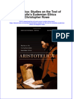 Aristotelica Studies On The Text of Aristotles Eudemian Ethics Christopher Rowe Full Chapter PDF