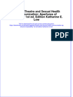 Applied Theatre and Sexual Health Communication Apertures of Possibility 1St Ed Edition Katharine E Low Full Chapter PDF