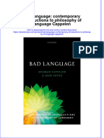 Bad Language Contemporary Introductions To Philosophy of Language Cappelen Full Chapter PDF