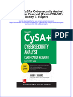 (Download PDF) Comptia Cysa Cybersecurity Analyst Certification Passport Exam Cs0 002 Bobby E Rogers Full Chapter PDF