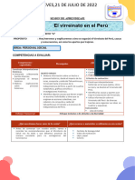 Sesion de Aprendizaje Virreinato Del Perú Jueves 21 de Julio