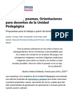 Canciones y Poemas Orientaciones para Docentes de La Unidad Pedagogica Continuemos Estudiando