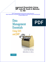 (Download PDF) Data Management Essentials Using Sas and JMP Julie M Kezik Melissa E Hill Full Chapter PDF