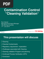 Contamination Control Cleaning Validation