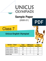 UEO Sample Papers For Class 7