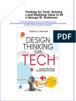 Design Thinking For Tech Solving Problems and Realizing Value in 24 Hours George W Anderson Full Chapter PDF