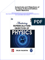 Full Download Mastering Numericals and Objectives of Physics For Class X Second Edition Stalin Malhotra Ebook Online Full Chapter PDF