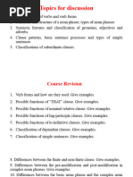 NPTANC - Presentation Topics and Course Revision