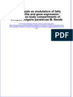 Dietary Lipids As Modulators of Fatty Acid Profile and Gene Expression Patterns On Body Compartments of Octopus Vulgaris Paralarvae M. Nande