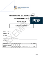 GR 9 Natural Sciences (English) 2023 Question Paper