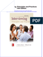 Interviewing Principles and Practices 15Th Edition Full Chapter PDF