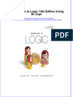 Introduction To Logic 14Th Edition Irving M Copi Full Chapter PDF