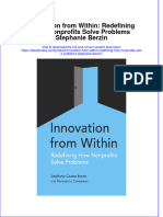 Innovation From Within Redefining How Nonprofits Solve Problems Stephanie Berzin Full Chapter PDF