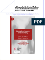 International Impacts On Social Policy Short Histories in Global Perspective 1St Edition Frank Nullmeier Full Chapter PDF