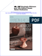 (Download PDF) Introducao A Psicologia Atkinson E Hilgard 16Th Edition Susan Nolen Hoeksema Full Chapter PDF