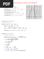 Quadratics (2010-2020) Solutions