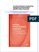 (Download PDF) Learning Transformational Leadership A Pedagogical and Practical Perspective Stig Ytterstad Full Chapter PDF