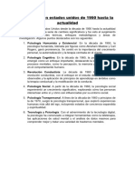 Psicología en Estados Unidos de 1950 Hasta La Actualidad