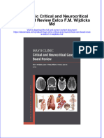 Mayo Clinic Critical and Neurocritical Care Board Review Eelco F M Wijdicks MD Full Chapter PDF