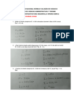 Silvestre Huaman Johan - Ejercicios Propuestos de Interés Simple - 07-05-24