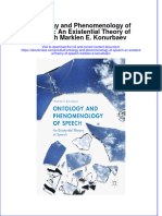 Ontology and Phenomenology of Speech An Existential Theory of Speech Marklen E Konurbaev Full Chapter PDF